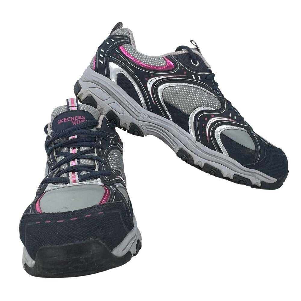 SKECHERS WORK Women's Slip Resistant Safety Toe Sneaker Style Work Shoes 9